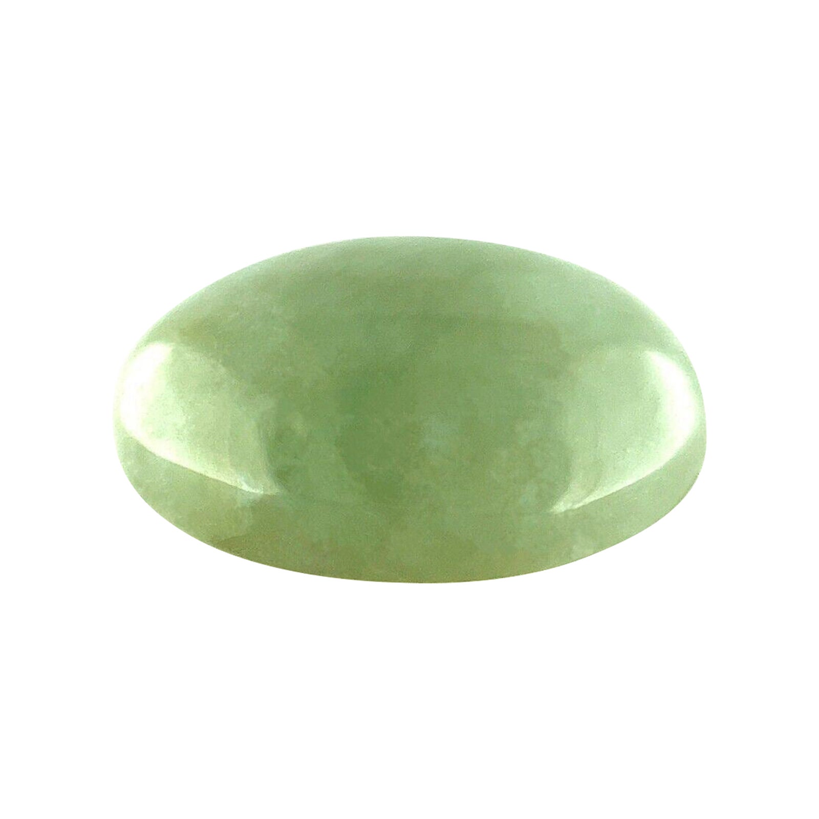 Cabochon ovale en jadéite verte grise de 8,10 carats, certifié par le GIA, de qualité 'A'.