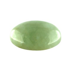 8.10 Carat GIA Certified Grey Green Jadeite Jade ‘A’ Grade Oval Cabochon