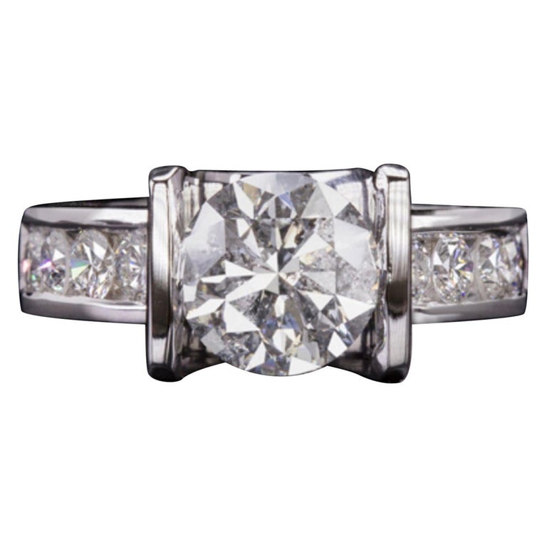 Bague De Fiançailles Or Blanc 14k Avec Diamant Simulé - Taille US 6.5, Style Solitaire
