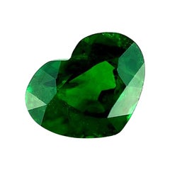 1.42ct Tsavorite Garnet Fine Colour Vivid Green Heart Cut Rare Gem