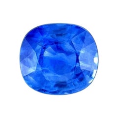 Vivid Blue Ceylon Sapphire 0.80ct Cushion Cut Rare Loose Gem