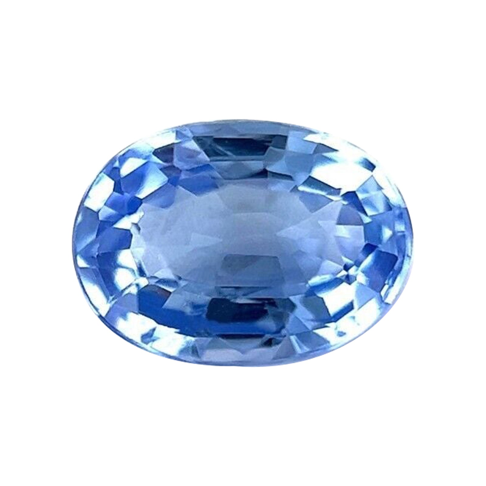Fine pierre précieuse non sertie de Ceylan, saphir bleu de 0,85 carat, taille ovale, rare en vente