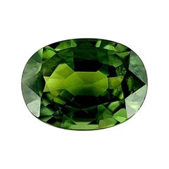 Pierre précieuse non traitée saphir vert foncé taille ovale de 1,07 carat