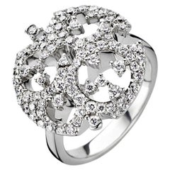 Anello con diamante bianco in oro bianco 18kt di Bigli