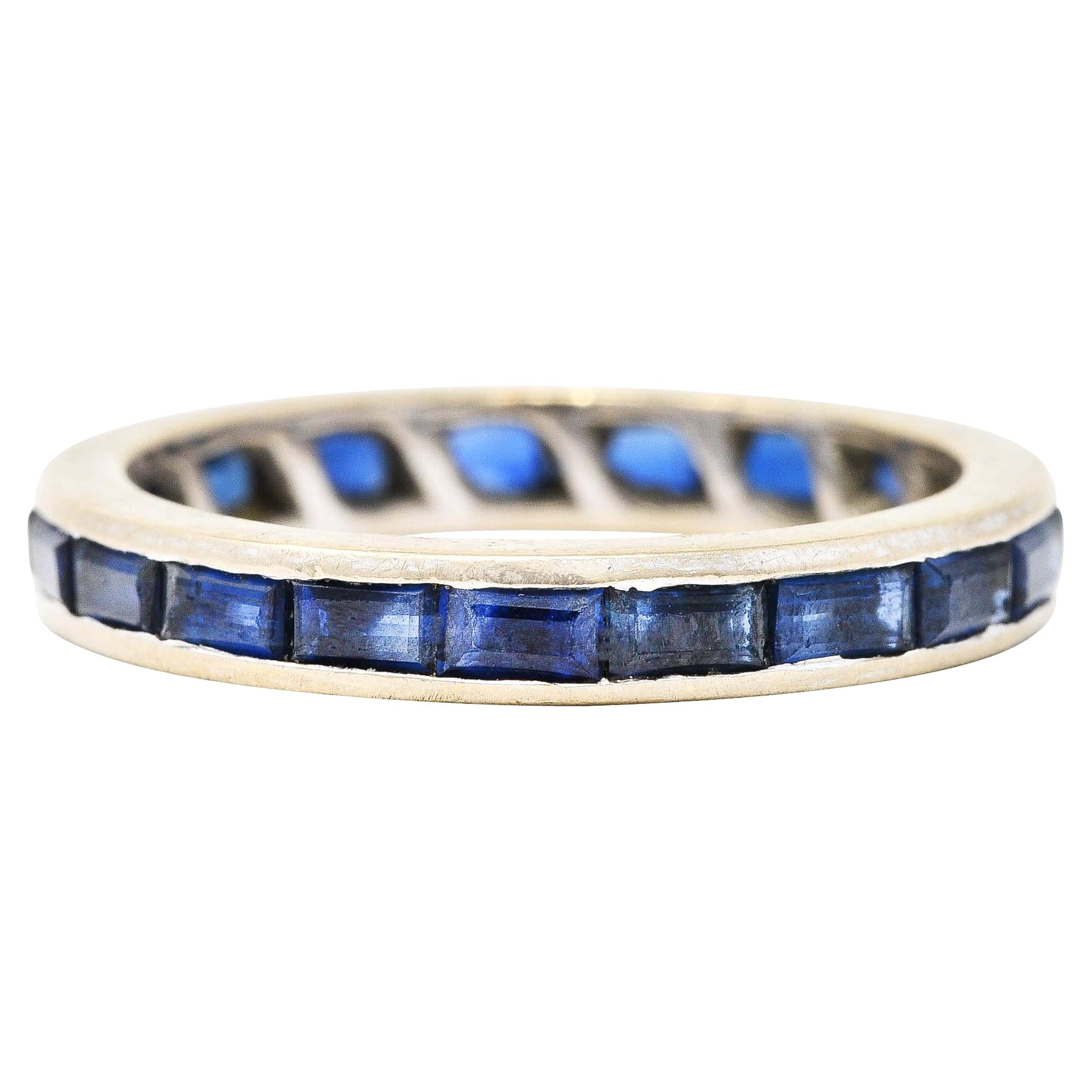 H. Stern 1.95 Carats Sapphire 18 Karat White Gold Channel Band Ring For Sale