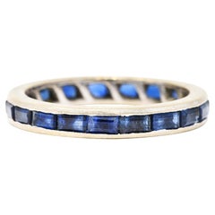 H. Stern 1.95 Carats Sapphire 18 Karat White Gold Channel Band Ring