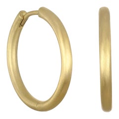 Faye Kim 18 Karat Gold Hinged Hoop Earrings