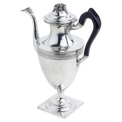 Antique 18th Century, American 'Coin Silver' Coffee Pot Attributed to Nathaniel Helme