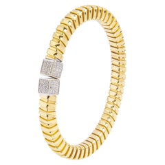 Used 18 Karat Yellow Gold & Diamond Cuff by Carlo Weingrill