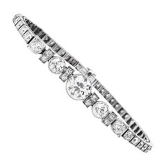 Cartier Vintage Deco 6.35cts European Diamond Line Bracelet