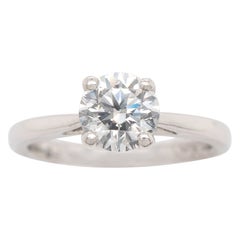 Bague solitaire en platine de 0,84 carat de couleur D et diamant 4,2 g