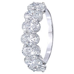 Bracelet en or blanc 14 carats avec diamants taille ovale brillant de 2,10 carats