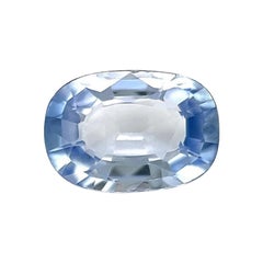 Fine pierre précieuse rare taille coussin en saphir de Ceylan bleu clair 1,01 carat VS