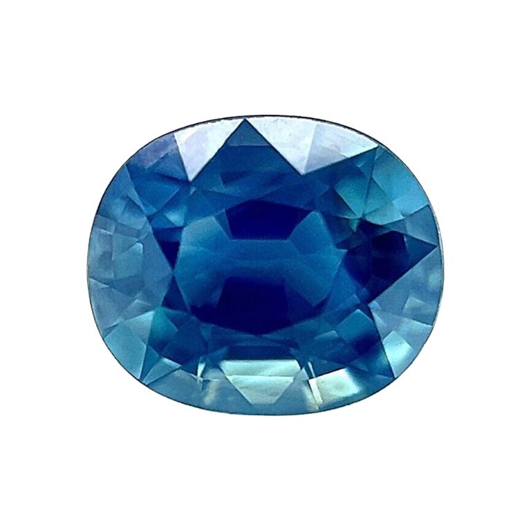 1.02ct Fine Green Blue Sapphire GRA Certified Oval Cut Rare Loose Gem For Sale