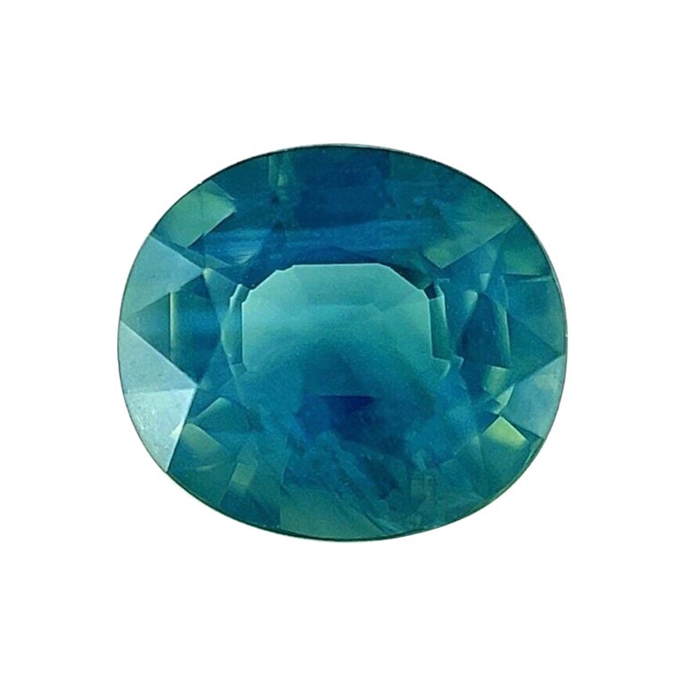 1.08ct Unique Vivid Green Blue Sapphire GRA Certified Oval Cut Gem For ...