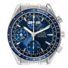 Omega Speedmaster Day Date Blue Dial Chronograph Mens Watch 3222.80.00