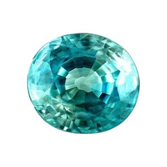 Natural 3.12ct Vivid Neon Blue Zircon Oval Cut Loose Gemstone