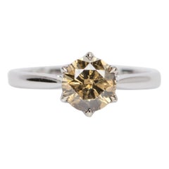 1.31ct Natural Fancy Color Diamond Engagement Ring 14K White Gold
