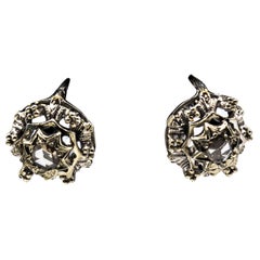 Vintage Art Deco Style 0.20 Carat White Rose Cut Diamond White Gold Lever Back Earrings