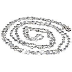 PANIM 18k White Gold Diamond Rosecut Long Necklace