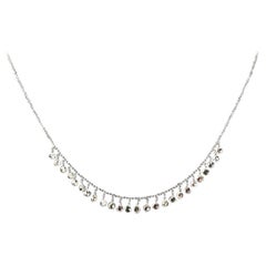PANIM  2.29 Carat Diamond Rosecut 18K White Gold Dangling Necklace