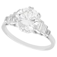 Antiker 2.62 Karat Diamant und Platin Solitär Verlobungsring