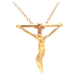 Elsa Paretti Tiffany & Co 18K Yellow Gold Crucifix on Chain