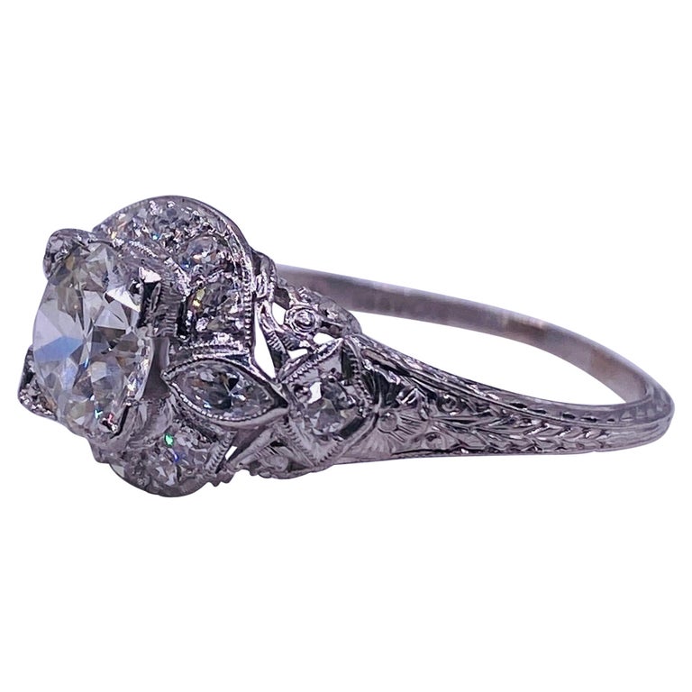 Old European Cut Diamond Engagement Ring For Sale