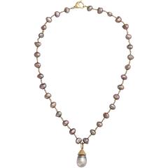 Lovely Gray Tahitian Pearl Pendant Necklace