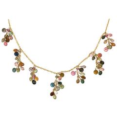 Chic Multicolored Tourmaline Gold Necklace 1