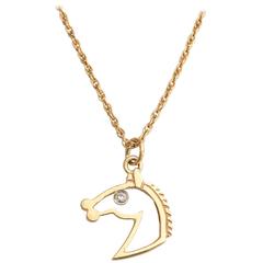 gold horse head pendant Gold and Diamond Horse Head Pendant