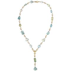 Stunning Aquamarine Bead Necklace.