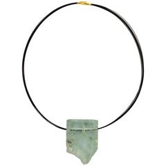 Aquamarine Crystal Slice Necklace