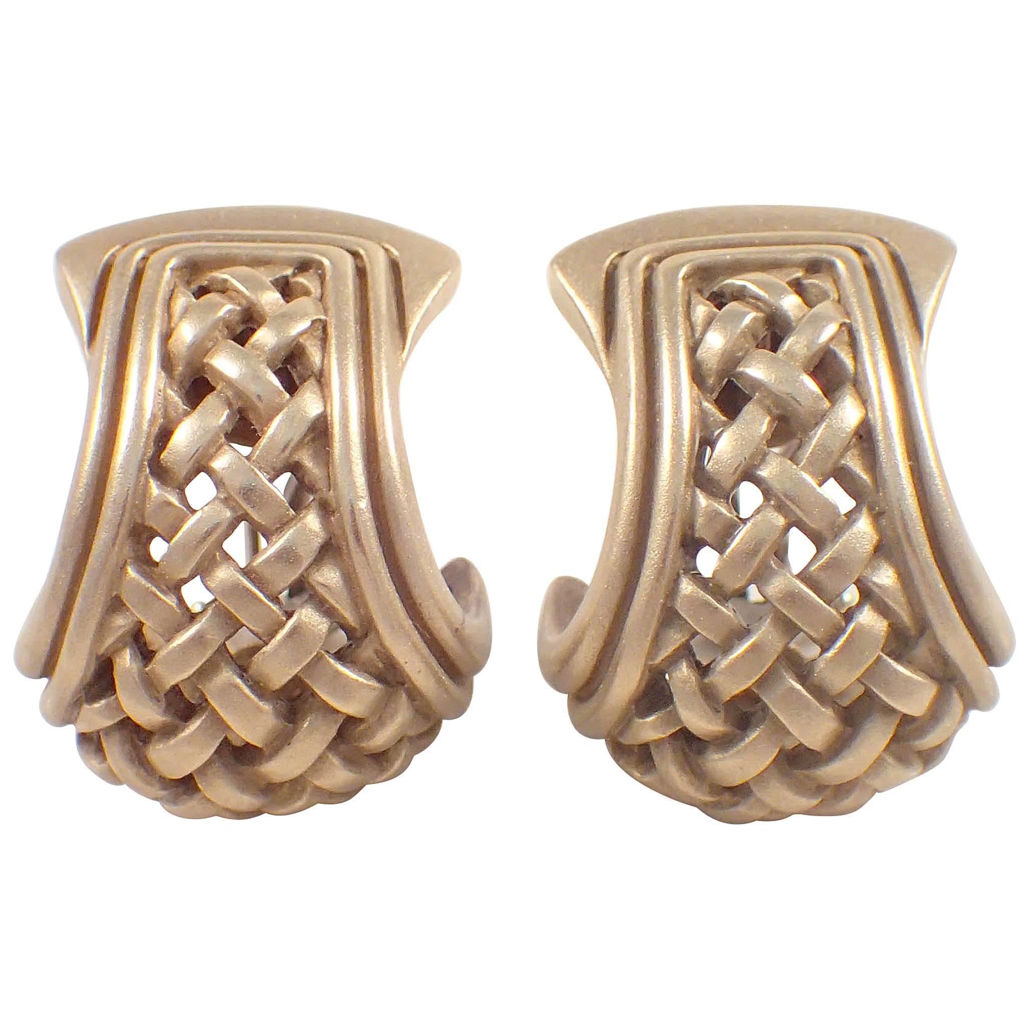 Kieselstein-Cord Gold Hoop Earrings For Sale