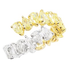 Emilio Jewelry, bague en diamants blancs et jaunes de 4,71 carats