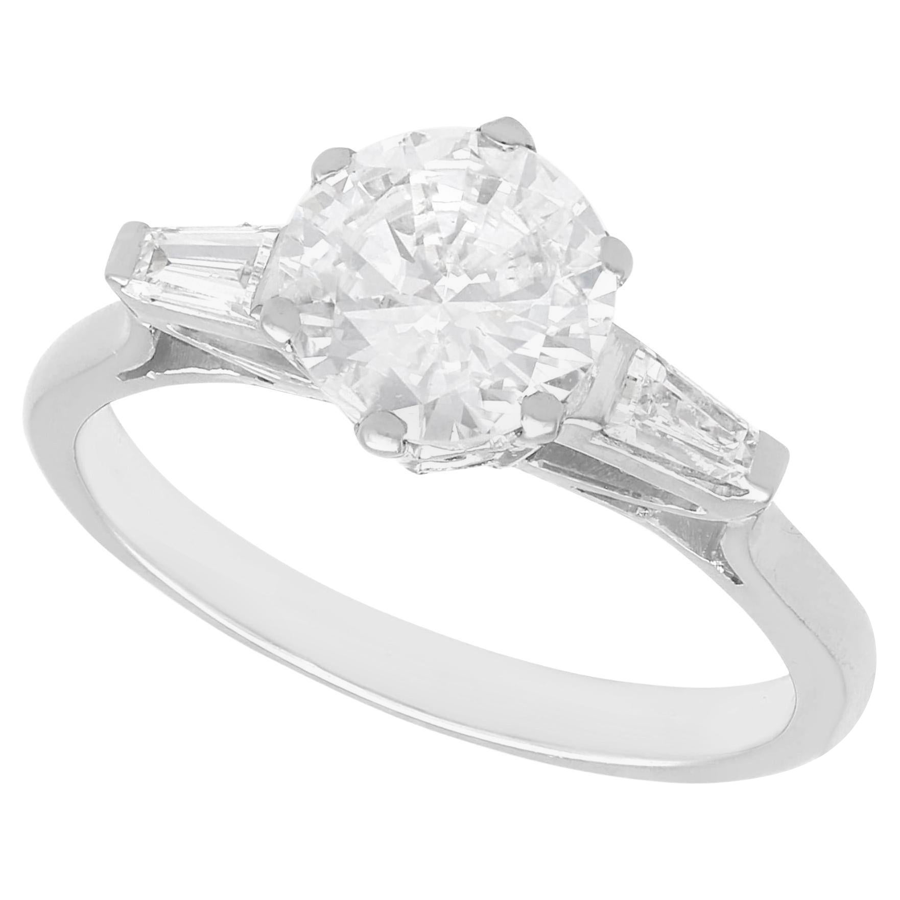 Antique 1.62 Carat Diamond 18k White Gold Solitaire Engagement Ring circa 1935