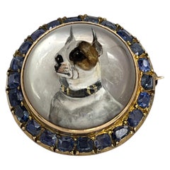 Dog Brooch 14 K Sapphire