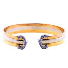 Cartier Trinity 18 Karat Yellow White and Rose Gold Cuff Bracelet