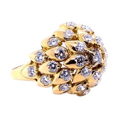 Anillo vintage de diamantes Kutchinsky de oro amarillo de 18 quilates, circa 1970