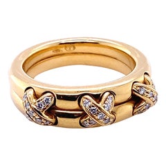  Chaumet 18 Karat Gelbgold Diamant-Lünette-Ring 