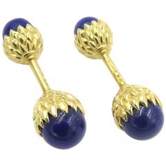 Tiffany & Co. Schlumberger Lapis Lazuli Gold Acorn Cufflinks