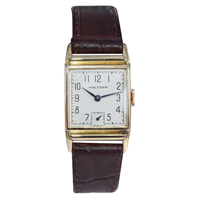 Waltham Gold Filled Art Deco Tank Style Watch, circa 1940's For Sale at ...