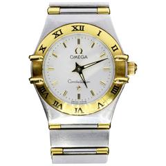 Omega Lady's Yellow Gold Stainless Steel Constellation Quartz Wristwatch