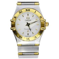 Omega Lady's Yellow Gold Stainless Steel Constellation Quartz Wristwatch