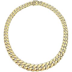 Gold Tapered Curb Link Necklace 12