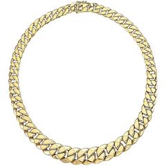 Vintage Gold Tapered Curb Link Necklace