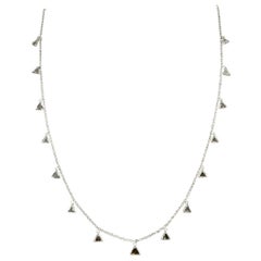 PANIM Triangle Diamond Rosecut 18k White Gold Dangling Necklace