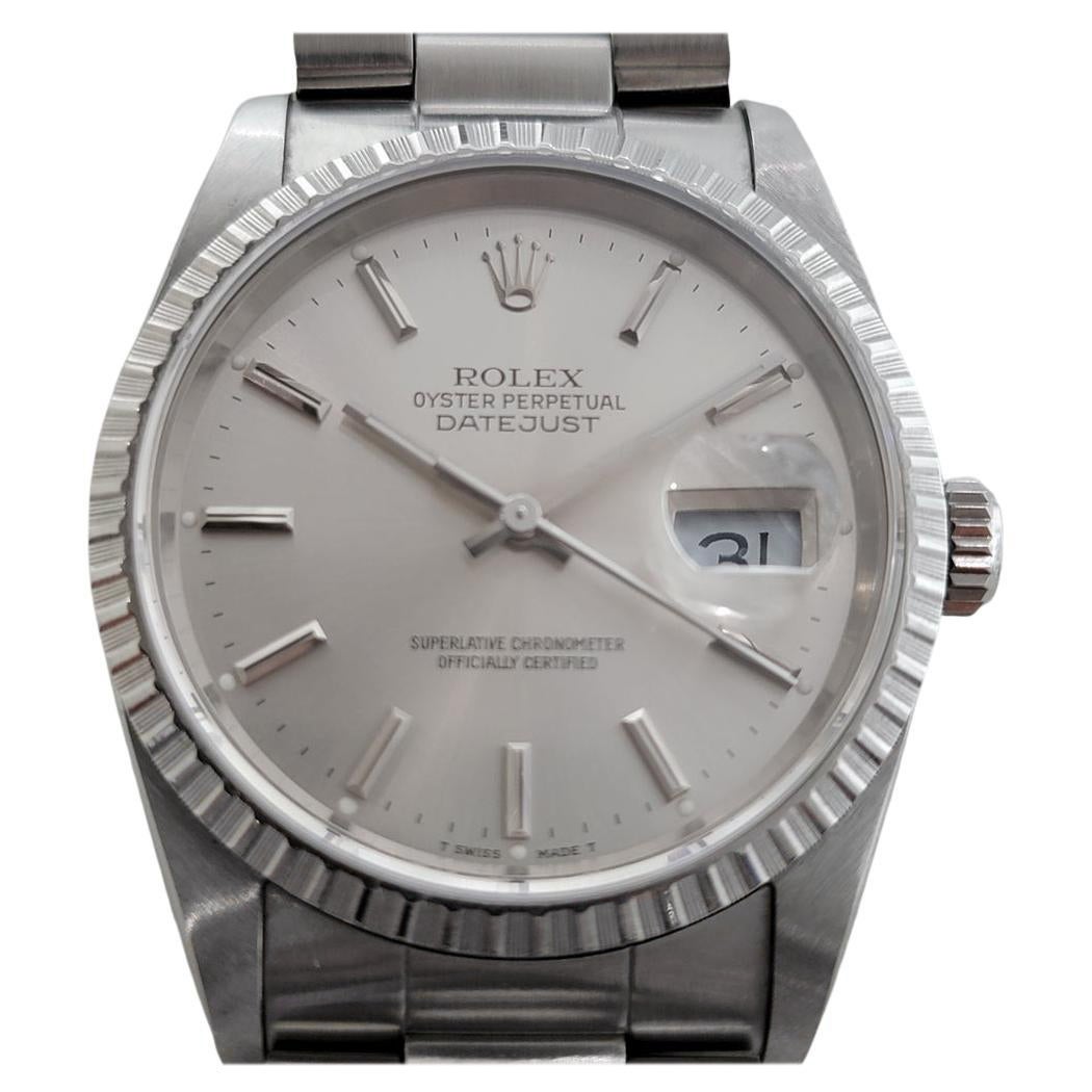 Mens Rolex Oyster Datejust w orig Tags, Box, Papers Ref 16220 Auto 1980s RA302