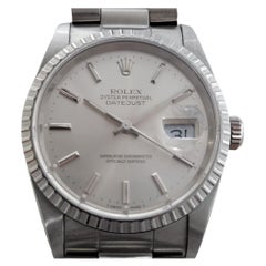 Mens Rolex Oyster Datejust w orig Tags, Box, Papers Ref 16220 Auto 1980s RA302