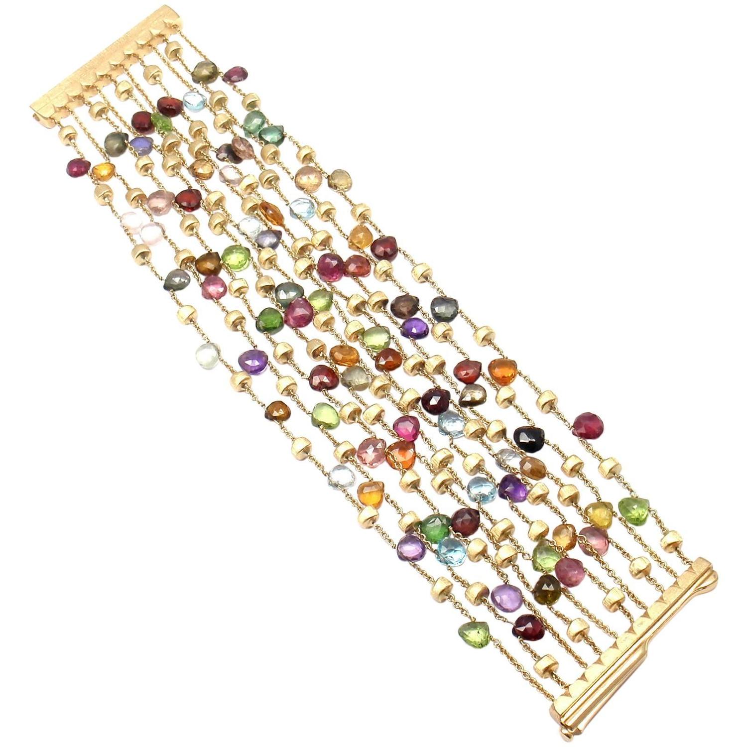 Marco Bicego Paradise Multicolor Gemstone 10 Strand Gold Bracelet At Marco Bicego Paradise Multicolor Gemstone 10 Strand Gold Bracelet At 1stdibs